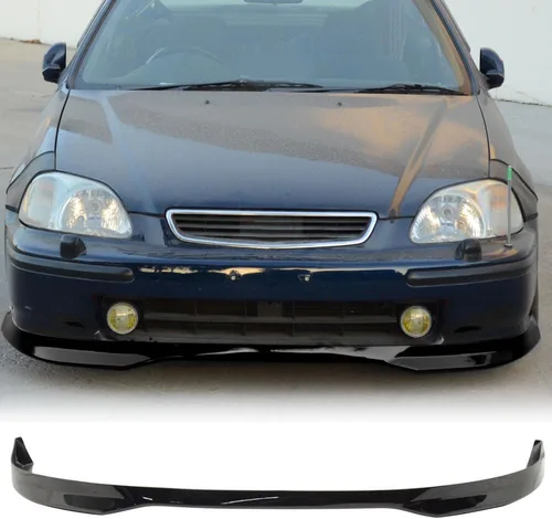 Miniatura 3 de IKON MOTORSPORTS, 1997 - Borde de parachoques delantero prepintado compatible con Honda Civic EK 1996-1998, estilo T-R, acabado de labio delantero