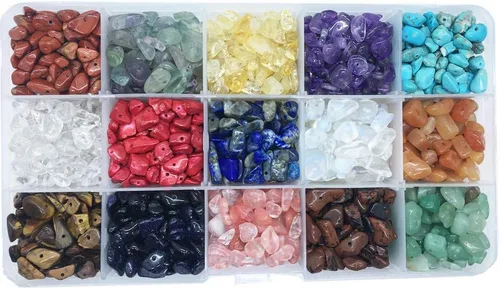 Cuentas de piedras preciosas naturales, forma irregular, esquirlas de cristal, energía curativa, para hacer joyas (15-4)