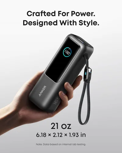 Miniatura 7 de Anker Batería portátil para laptop, cargador portátil de 25,000 mAh con triples puertos USB-C de 100W, cables retráctiles incorporados, aprobado