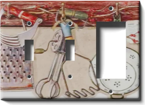 Miniatura 10 de Dos interruptores/una placa de receptáculo dúplex - Utensilios de cocina Combo de dos palancas/dúplex simple