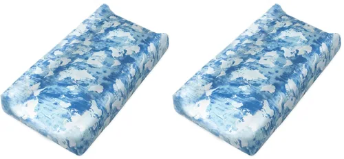 Miniatura 33 de HonestBaby Funda para cambiador de algodón orgánico unisex para bebé y pijamas para niños pequeños, azul claro (algodón terry), paquete de 1 unidad