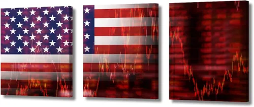 Arte de pared de Crisis in USA para sala de estar, bandera de Estados Unidos, decoración del hogar, gráficos de otoño en Estados Unidos de América,