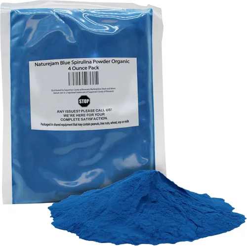 Naturejam Blue Spirulina en polvo orgánico – Paquete ideal de 4 onzas – Polvo de espirulina de grado culinario utilizado en batidos, Iceream y