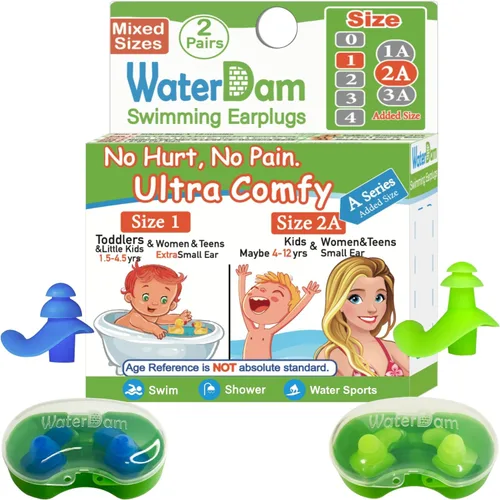 Miniatura 38 de WaterDam A-Series - Tapones de natación para los oídos, ultra cómodos, grandes, impermeables