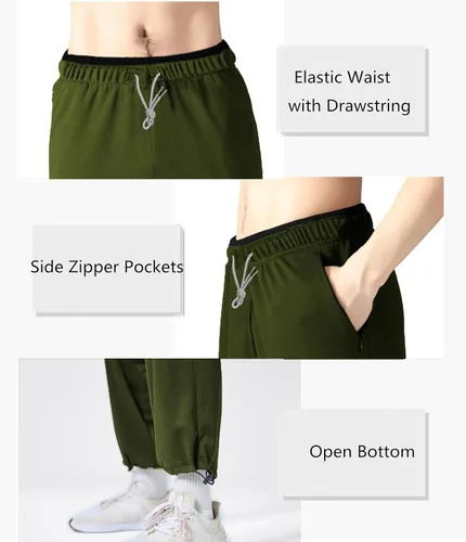 Miniatura 4 de Pantalones deportivos para hombre con bolsillos con cremallera, pantalones deportivos ligeros, pantalones de entrenamiento holgados atléticos