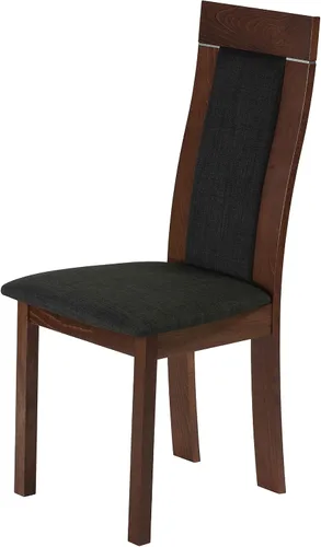 Miniatura 6 de Cortesi Home Silla de comedor Tia en tela de carbón, acabado nogal (juego de 2)