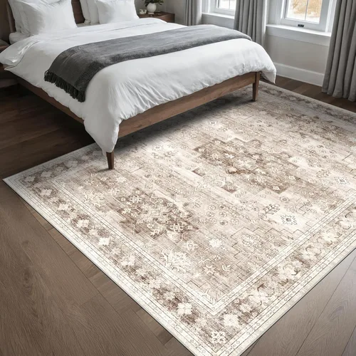 Miniatura 172 de Alfombra Boho Negra para Sala de Estar - Alfombra de Área Lavable de 10x14 Pies, Alfombras de Comedor para Debajo de la Mesa, Alfombra Suave de Pelo