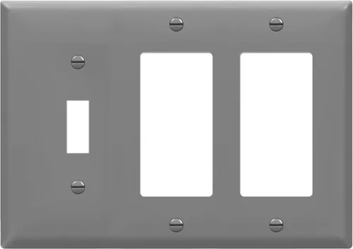 Miniatura 10 de ENERLITES - Placa de pared combinada para interruptor de palanca simple/interruptor de palanca doble decorativo, tamaño estándar 3 bandas