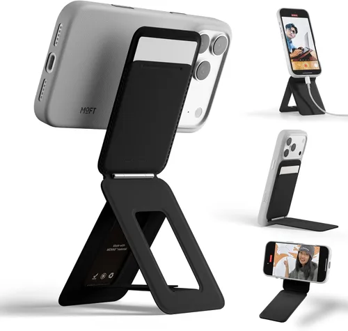 Miniatura 21 de MOFT MOVAS - Billetera con trípode para teléfono, 3 en 1, soporte magnético compatible con NFC, soporte para tarjetas ajustable de cuero vegano