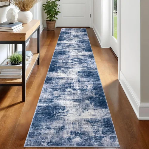 Miniatura 287 de IOHOUZE Alfombra pequeña abstracta de 2 x 3 pies, alfombra de entrada lavable para entrada interior, alfombras con respaldo de goma, alfombra gris