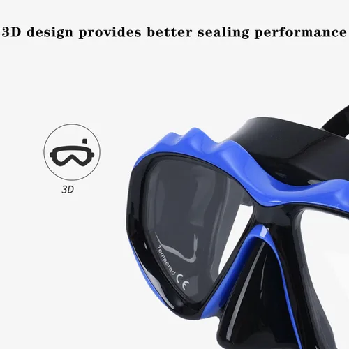 Miniatura 6 de +2.0 a +5.0 Hipermetropía Máscara de Buceo Hipermetropía con Lentes de Vidrio Templado, Equipo para Hombres Mujeres (Azul, +4.0 con Snorkel)