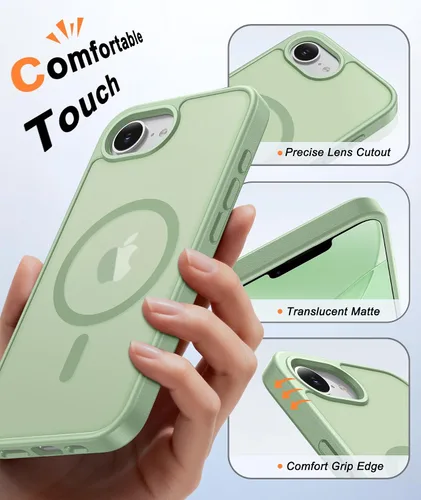 Miniatura 738 de FNTCASE Funda para iPhone 17 Pro: Fundas delgadas translúcidas de color azul claro compatibles con MagSafe, protección completa de la cámara
