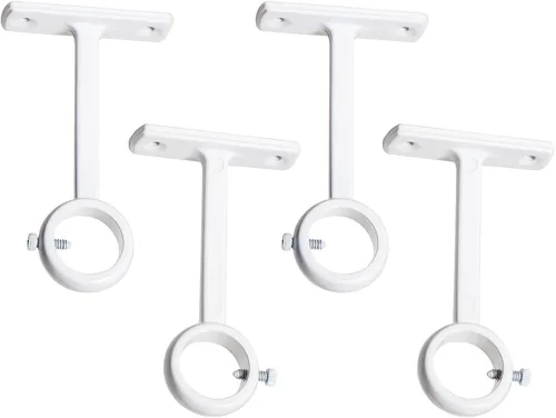 Miniatura 18 de KXLife Soporte de barra de cortina para montaje en techo, soporte resistente para montaje en techo o pared (juego de 2, níquel)