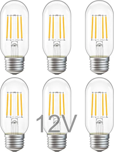Miniatura 13 de Paquete de 2 bombillas LED de 12 voltios A19 de bajo voltaje Edison de 4 W 400 lm E26 2700 K blanco cálido, 40 vatios equivalente a incandescente RV