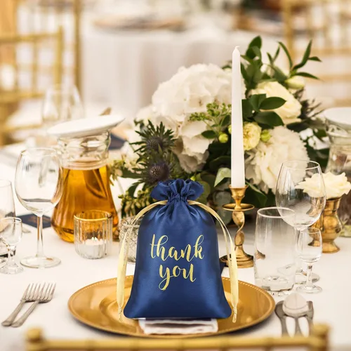 Miniatura 4 de Sieral 50 Piezas Bolsas de Regalo de Satén de Agradecimiento con Cordón Bolsas de Joyería Dulces para Mujeres Navidad Boda Baby Shower Cumpleaños