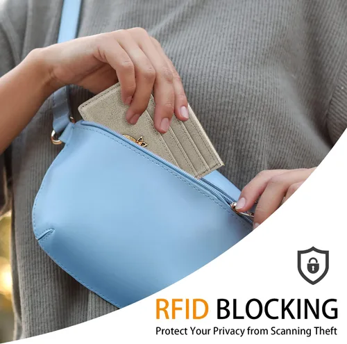 Miniatura 42 de SEAVILIA Tarjetero llavero cartera para mujer con ventana de identificación RFID monedero regalo abeja delgada minimalista pequeña cartera