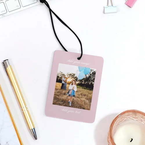 Miniatura 2 de Ambientador personalizado para automóvil – Impresión de doble cara personalizada con foto texto – Regalo personalizado para el día de San Valentín