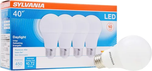 Miniatura 21 de Sylvania Bombilla LED, equivalente a 60 W A19, eficiente 8.5 W, base media, acabado esmerilado, 800 lúmenes, blanco suave, paquete de 4 (73888)