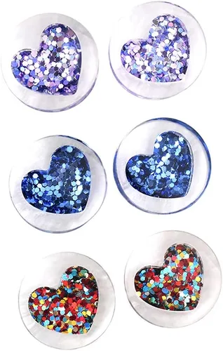 Jboyanpei 6 unids3 pares lindos tapones de acrílico en forma de corazón y dilatadores de oreja dilatadores dilatadores de oreja Tamaño 0.236in a