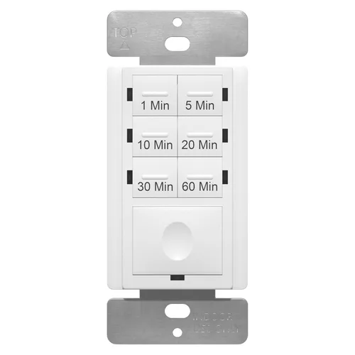 ENERLITES Interruptor temporizador de cuenta regresiva de 1 hora, 1-5-10-20-30-60 minutos, para ventiladores de baño, calentadores, luces, indicador