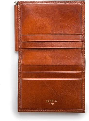 Miniatura 5 de Bosca Clip de cuero para hombre con bolsillo, Ámbar, Colección Old Leather - Clip para dinero con bolsillo