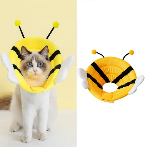 Miniatura 10 de MANON ROSA Collar electrónico de cono para gato: suave después de la cirugía, collar isabelino ajustable, lindo diseño de animales para perros