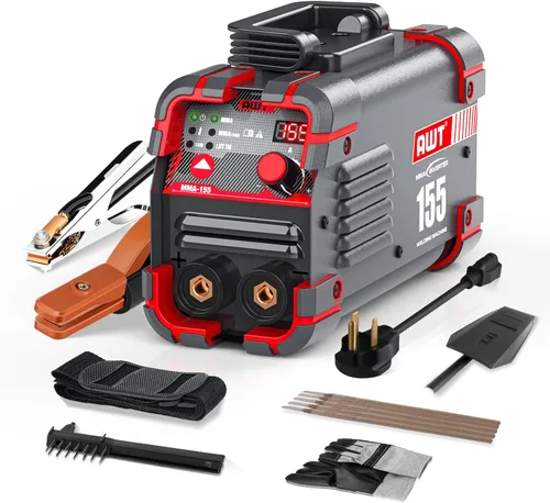 AWT Soldador de palo 155Amp Mini soldador 2 en 1 Soldador ARC/elevación TIG máquina de soldadura 110/220V con VRD, pantalla digital IGBT Inverter