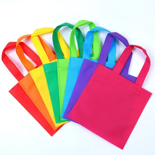 Miniatura 4 de Elcoho 40 bolsas de regalo de fiesta no tejidas de 8 x 8 pulgadas, bolsa de regalo reutilizable con asas, bolsa de regalo para fiesta de cumpleaños