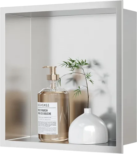 Neodrain Nicho de ducha empotrado, gabinete de almacenamiento de baño, tamaño interior de 12 x 12 pulgadas, inserto de nicho de pared de baño de