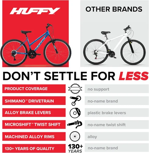 Miniatura 5 de Huffy Bicicleta de montaña Stone para hombres y mujeres, 20"/24"/26", 6 velocidades (20") o 21 velocidades, suspensión delantera o doble (varía)
