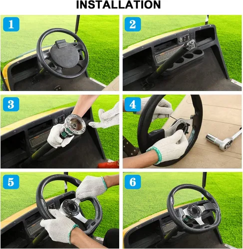 Miniatura 7 de Volante para carrito de golf compatible con EZGO RXV & TXT, Club Car DS, Club Car Precedent, Yamaha, la mayoría de los carritos de golf