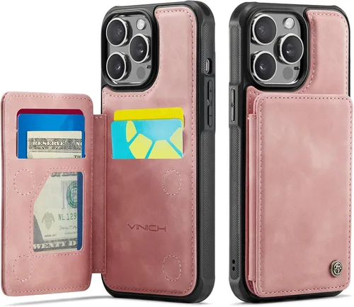 Miniatura 29 de Vinich Funda tipo cartera para iPhone 11 con tarjetero, bloqueo RFID, ranuras de crédito, función atril, a prueba de golpes, para iPhone 11 de 6.1