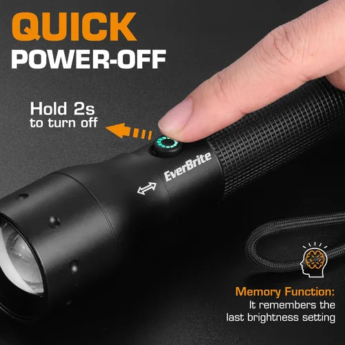 Miniatura 4 de EverBrite Linterna EDC de 2500LM recargable, luz LED súper brillante con función de memoria, indicador de encendido y 3 modos de luz, una potente
