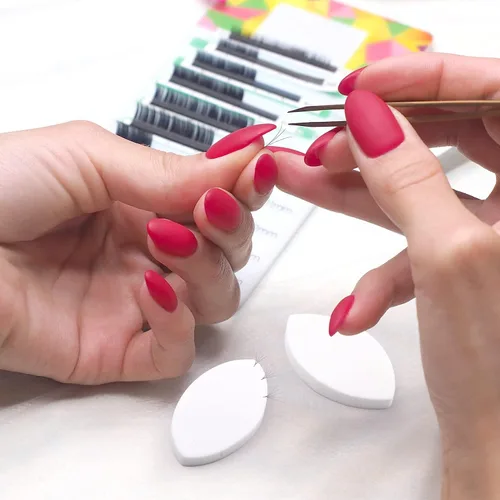 Miniatura 6 de OIIKI Esponja de práctica en forma de ojo – 10 esponjas de ejercicio de pestañas para principiantes – Suministros para extensiones de pestañas
