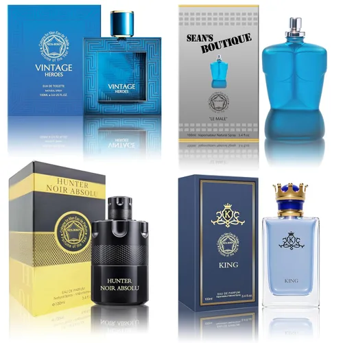 Miniatura 29 de Set de colonia para hombre, EDP, pack de 4 (3.4 oz / 100 mL), Amazing Code Gold, Verse Adonis Blue, AzuraAD, Invincible, Office Clean & Confident