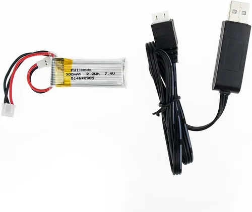 Miniatura 3 de 3 unids 7.4V 300mAh 20C Lipo batería con cargador USB y cable 3 en 1 para WLtoys F959 Sky-King RC avión piezas de repuesto