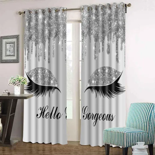 Miniatura 50 de Hello Gorgeous - Cortina de pestañas de unicornio, para oscurecer la habitación, con aislamiento térmico, con ojales, para decoración de dormitorio