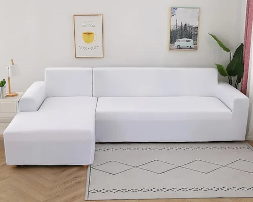 Miniatura 6 de ele ELEOPTION - 2 piezas de fundas de sofá seccional de 3 plazas para sofás con cojines, funda elástica en forma de L para sala de estar, funda