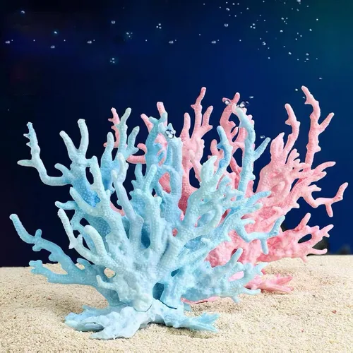 Miniatura 7 de Besimple Adorno artificial de coral para acuario de plástico, plantas para pecera, decoración para paisaje de acuario (6.7 x 5.5 x 1.6 pulgadas)