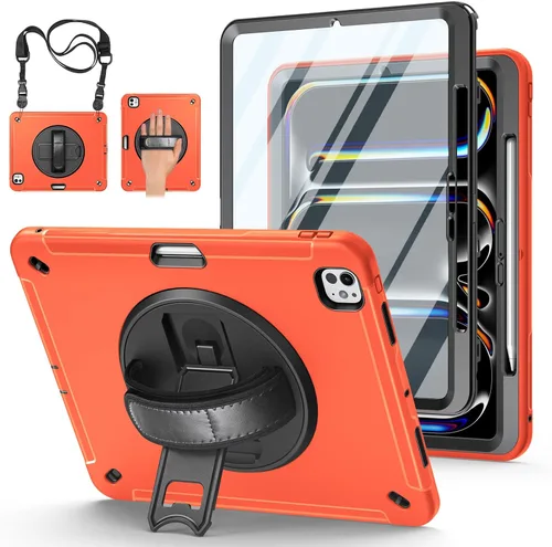 Miniatura 11 de Funda para iPad Pro 11 M5 2025/M4 2024: Funda protectora para iPad Pro de 11 pulgadas 5ª generación con protector de pantalla, soporte, asa y correa