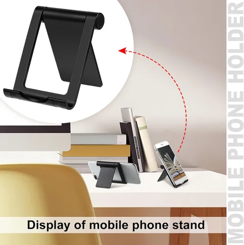 Miniatura 2 de Fabbay Soporte plegable para teléfono celular, 40 unidades, multiángulo, soporte universal para teléfono celular, base portátil para teléfono Negro