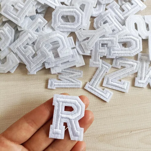Miniatura 2 de Parches de letras para planchar de 1.3 pulgadas, 78 piezas, parches bordados del alfabeto A-Z para ropa, chaquetas, sombreros, mochilas, jeans