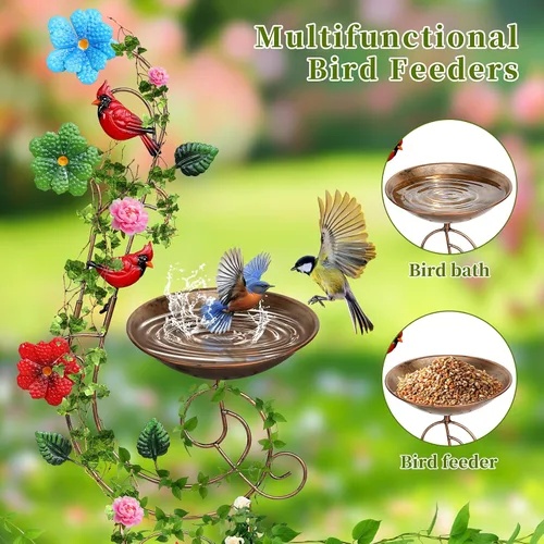 Miniatura 3 de YADOOLIFE Bañera para pájaros de 57 pulgadas con enrejado de jardín para plantas trepadoras al aire libre, pequeños enrejados decorativos de metal