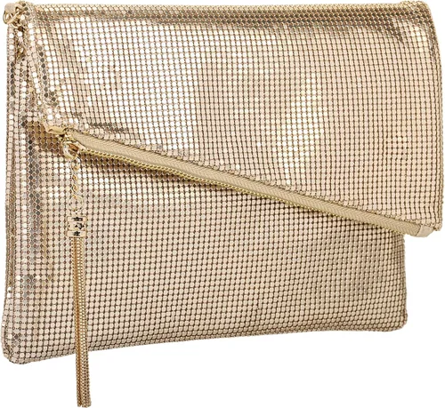 Miniatura 2 de Bolso de mano grande de malla metálica para noche, bolso convertible con borla
