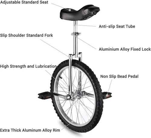 Miniatura 4 de ZeHuoGe 16" Unicycle Excelente Manganeso Marco de Acero de Manganeso Protección Mute Cojinete de EE.UU. Entrega plateado