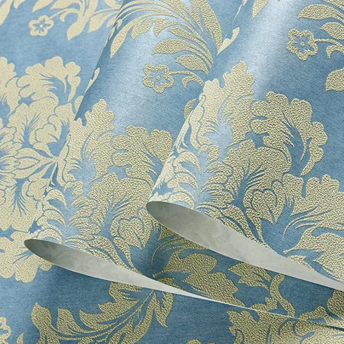 Miniatura 10 de Q QIHANG Papel tapiz de damasco en relieve 3D de 1.73 pies de ancho x 32.8 pulgadas de largo, estilo europeo, moderno, minimalista, para dormitorio