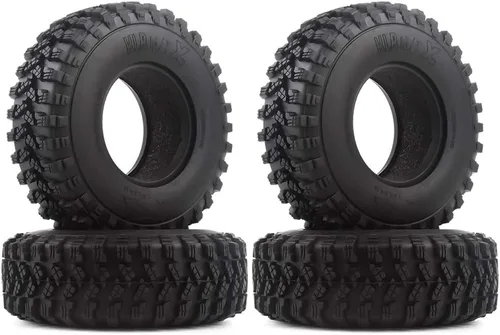INJORA Neumáticos RC 1.9 pulgadas 4 piezas RC Juego de neumáticos de goma para 1:10 RC Crawler Axial SCX10 SCX10 III AXI03007 D90 TF2 MST Tamiya