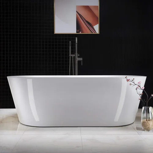 Miniatura 3 de WOODBRIDGE B1701-ORB - Bañera de acrílico independiente de 71 pulgadas con desbordamiento y drenaje de bronce aceitado Oil Rubbed Bronze