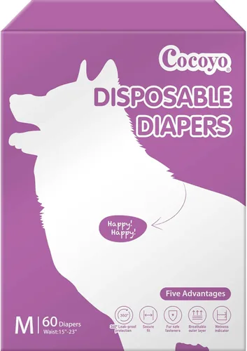 Miniatura 11 de COCOYO Pañales desechables para perros hembra, pañales para perritas, pañales para perritas, súper absorbentes, transpirables, indicador de humedad