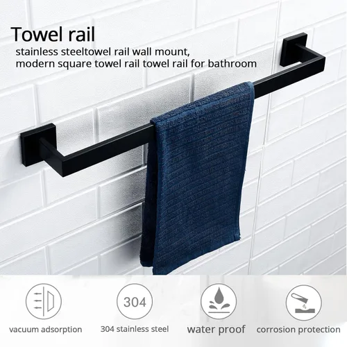 Miniatura 4 de BANOLUX - Toallero individual de 22 pulgadas para baño, toallero para baño, montado en la pared, soporte para toallas de mano SUS304, organizador